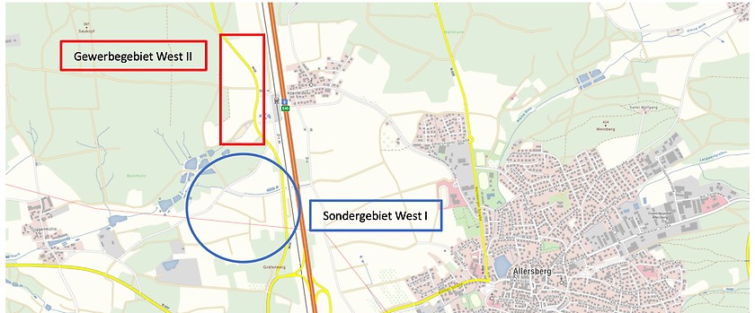 Allersberg - Sondergebiet West I und Gewerbegebiet West II